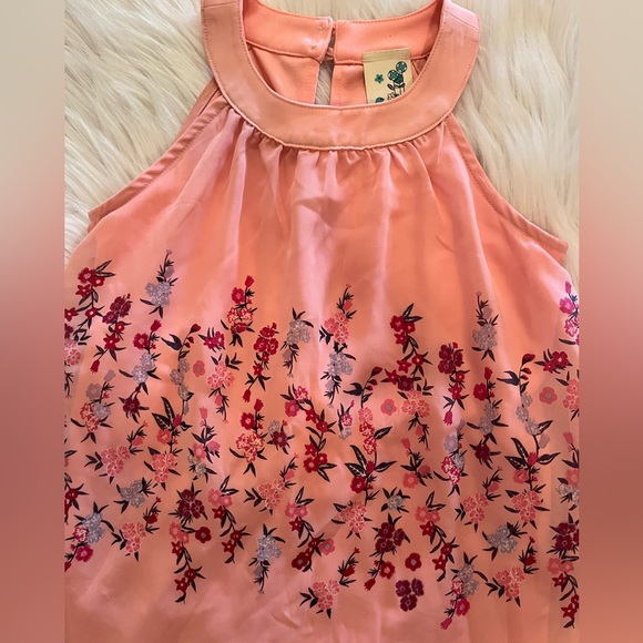 Girls Pink Floral Top - Picture 2 of 4